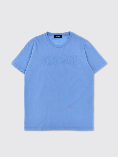 Shop Young Versace T-shirt  Kids Color Blue