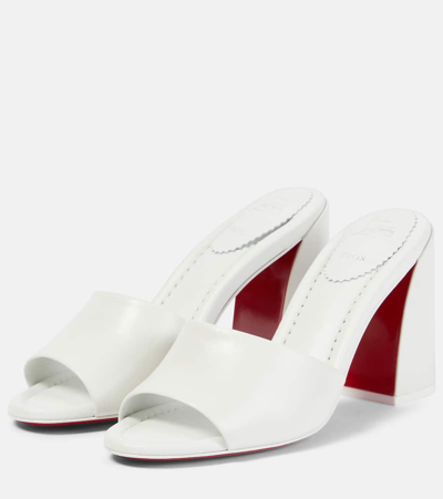 Shop Christian Louboutin Jane Leather Mules In White