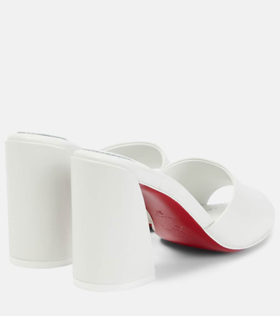Christian Louboutin Jane Leather Red Sole Mule Sandals In White