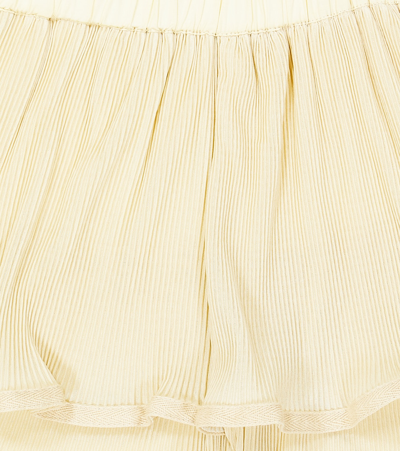 Shop Donsje Zoe Ruffled Tiered Cotton Shorts In Beige