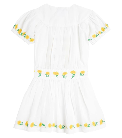 Shop Stella Mccartney Floral Linen And Cotton Dress In White