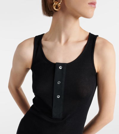 Ami Alexandre Mattiussi Knitted Cotton Maxi Dress In Black