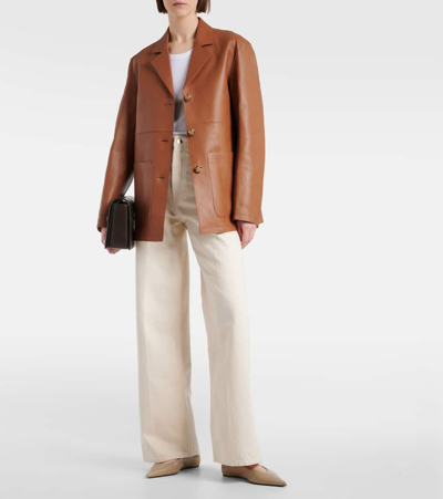 Totême Pleated High-rise Wide-leg Organic Jeans In White