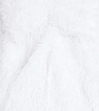 Shop Caroline Bosmans Bow-detail Faux Feather Dress In White
