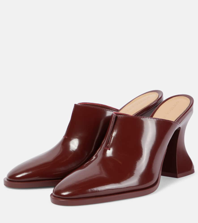 Bottega Veneta Leather Cha-cha Heeled Mules 100 In Red
