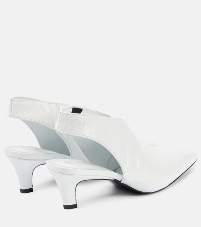 Totême + Net Sustain The Croco Slim Croc-effect Leather Ankle Boots In White