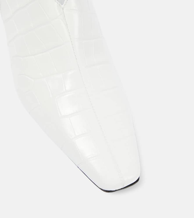 Totême + Net Sustain The Croco Slim Croc-effect Leather Ankle Boots In White