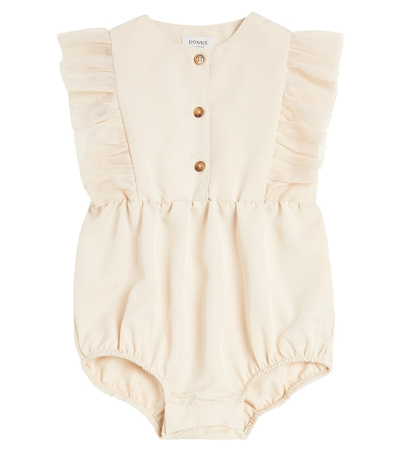 Shop Donsje Baby Odine Jersey And Tulle Bodysuit In Vintage Rose