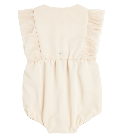 Shop Donsje Baby Odine Jersey And Tulle Bodysuit In Vintage Rose