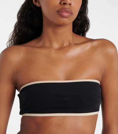 Totême Recycled Bandeau Bikini Top In Black
