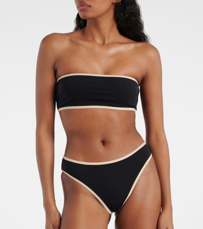Totême Recycled Bandeau Bikini Top In Black
