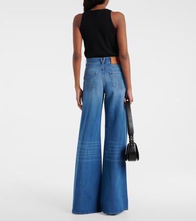 Shop Versace Medusa '95 High-rise Flared Jeans In Medium Blue