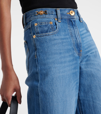 Shop Versace Medusa '95 High-rise Flared Jeans In Medium Blue