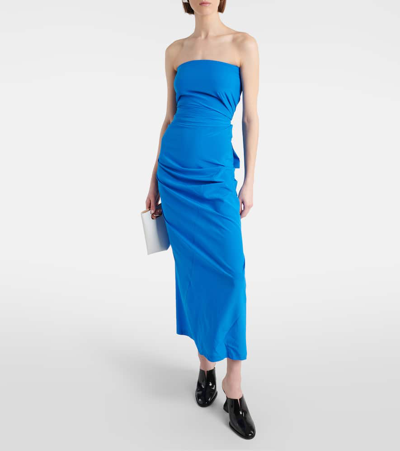 Shop Proenza Schouler Odette Strapless Maxi Dress In Cerulean 