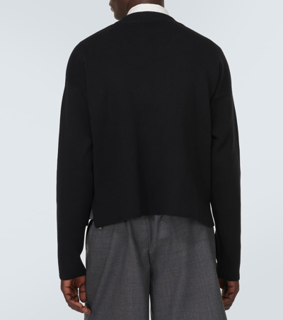 Shop Ami Alexandre Mattiussi Ami De Caur Cotton-blend Sweater In Black