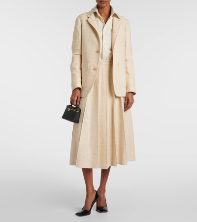 Loro Piana Iconic Spagna Wool Silk Single-breasted Jacket In Shoji Paper