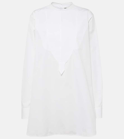 Shop Jil Sander Embroidered Cotton Poplin Blouse In Optic White