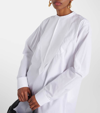 Jil Sander Embroidered Cotton Poplin Blouse In Optic White