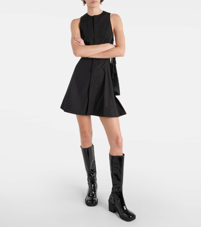Ami Alexandre Mattiussi Godet Cotton Poplin Shirt Dress In Black