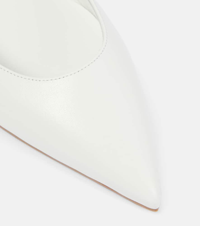 Christian Louboutin Hot Chickita Leather Slingback Ballet Flats In Bianco/lin Bianco
