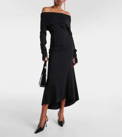 Shop Dorothee Schumacher Off-shoulder Maxi Dress In Black