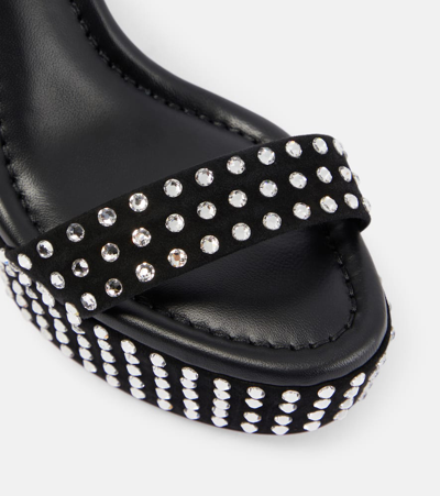 Christian Louboutin Movida Jane Embellished Red Sole Platform Sandals In Black/cry/lin Black