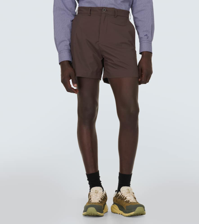 Shop Ranra Stufur Mid-rise Technical Shorts In Chocolate Brown