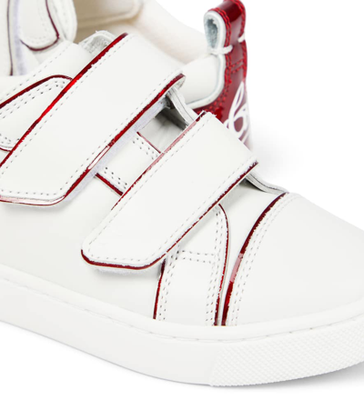 Christian Louboutin Funnyto Scratch Leather Sneakers In Bianco/loubi