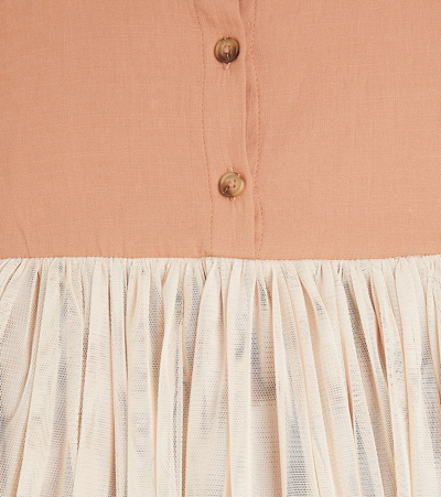 Shop Donsje Wavel Pleated Dress In Rust