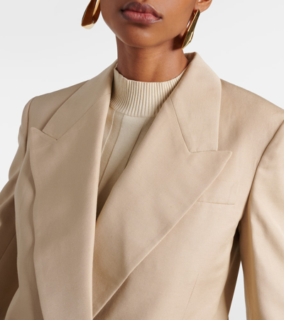 Shop Stella Mccartney Double-breasted Blazer In Sand