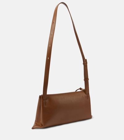 Shop Jil Sander Empire Small Leather Shoulder Bag In Cinnamon