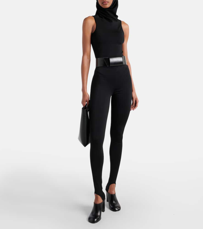 Shop Alaïa Hooded Bodysuit In Black