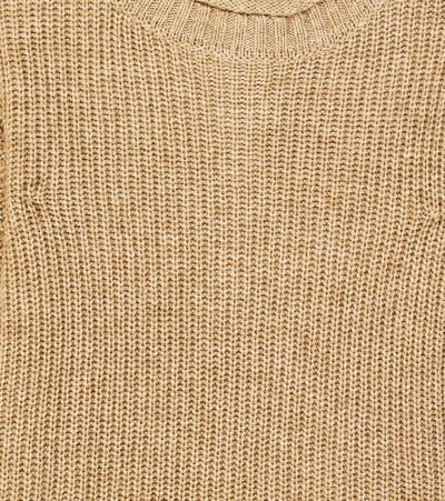 Shop Donsje Baby Sove Ribbed-knit Sweater In Latte Melange