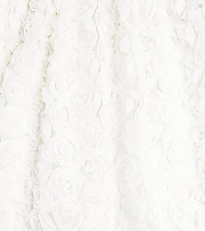 Shop Caroline Bosmans Floral-appliqué Flared Tulle Skirt In White