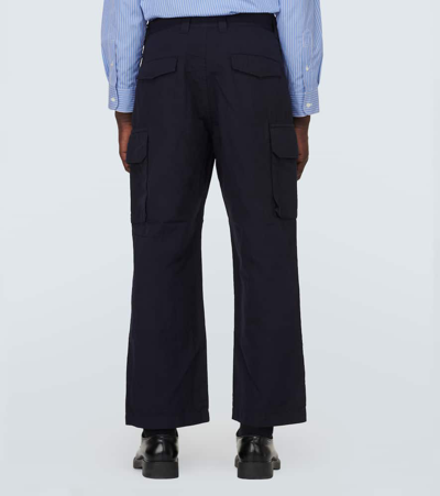 Comme Des Garçons Homme Deux Cotton And Linen Cargo Pants In Navy