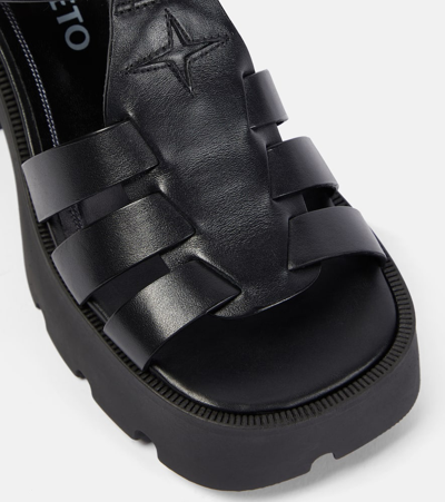 Shop Nodaleto Bulla Emma Leather Platform Sandals In Black Soul