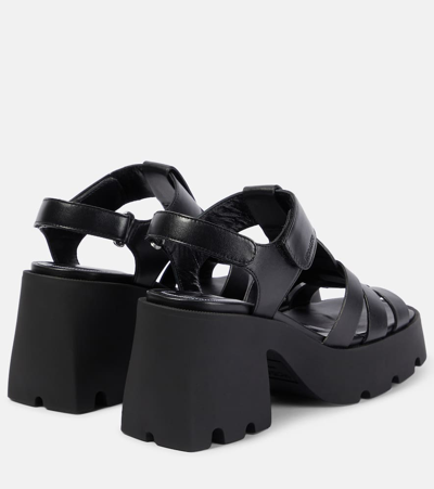 Shop Nodaleto Bulla Emma Leather Platform Sandals In Black Soul
