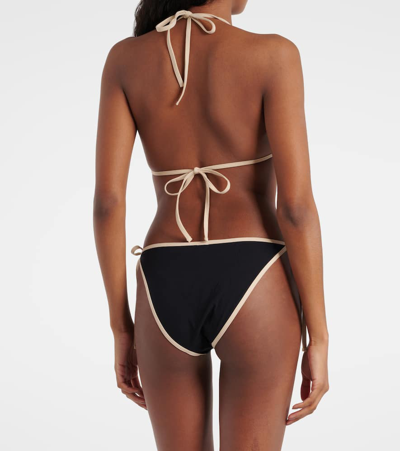 Totême Stripe Edge Bikini Bottoms In Black