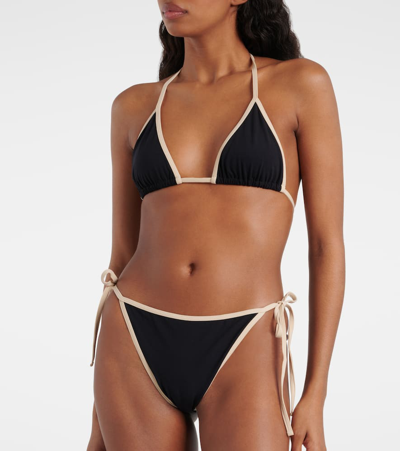 Totême Stripe Edge Bikini Bottoms In Black
