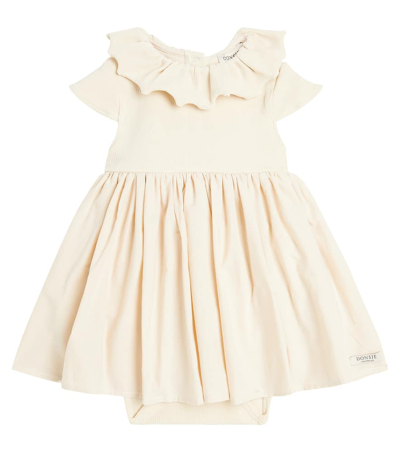 Shop Donsje Baby Brielle Ruffled Cotton-blend Dress In Macaroon