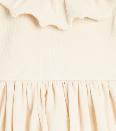 Shop Donsje Baby Brielle Ruffled Cotton-blend Dress In Macaroon