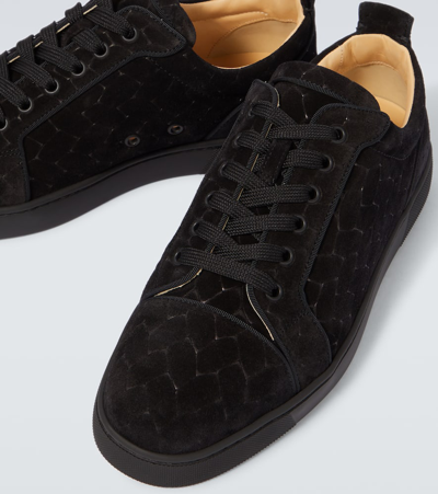 Shop Christian Louboutin Louis Junior Braided Suede Sneakers In Black