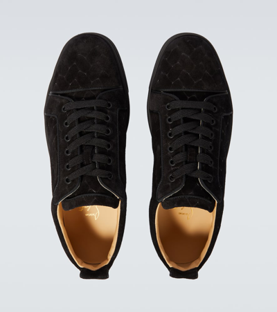 Shop Christian Louboutin Louis Junior Braided Suede Sneakers In Black