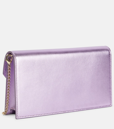 Christian Louboutin Loubi54 Small Logo Leather Clutch In Met Parme