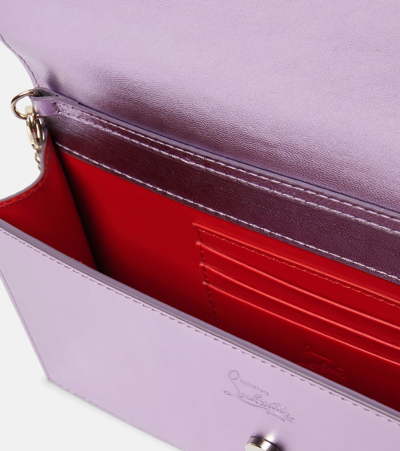 Christian Louboutin Loubi54 Small Logo Leather Clutch In Met Parme