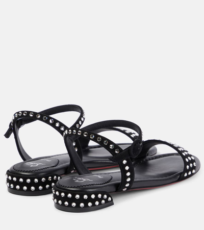 Shop Christian Louboutin Sweet Jane Strass Boum Suede Sandals In Black/cry/lin Black