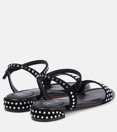 Christian Louboutin Sweet Jane Strass Boum Suede Sandals In Black/cry/lin Black