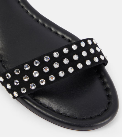 Christian Louboutin Sweet Jane Strass Boum Suede Sandals In Black/cry/lin Black