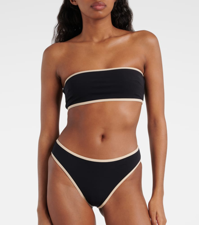 Shop Totême Jersey Bikini Bottoms In Black