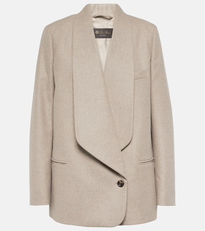 Loro Piana Sheri Virgin Wool And Cashmere Jacket In Natural Felt